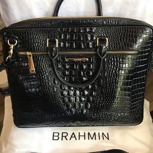 Brahmin Black Melbourne LapTop Case NWT